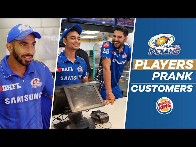 Yuvraj Singh u0026 Others Prank Burger King Customers | Mumbai Indians class=