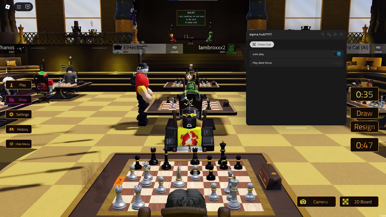 *NEW* Roblox Chess Club Script | *OP* Auto Play & Auto Play Best Move