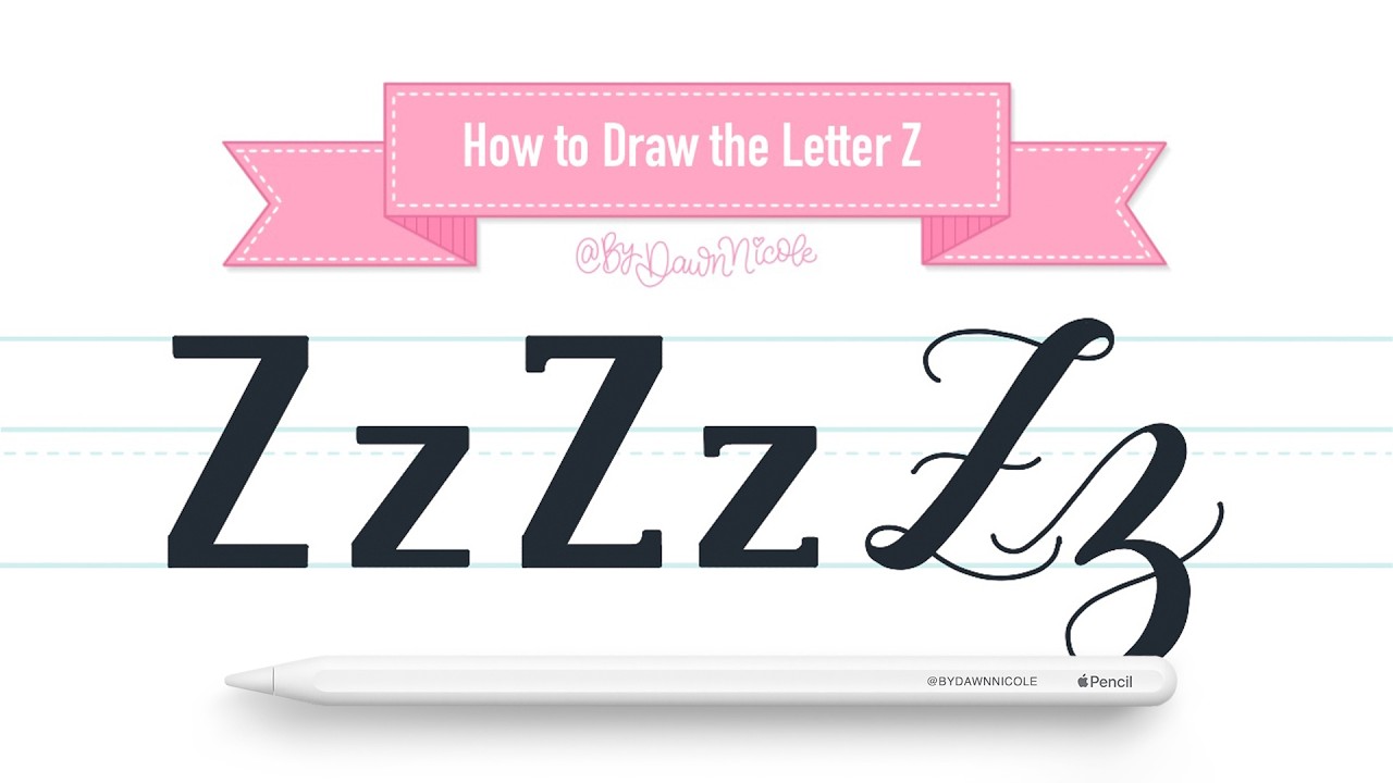 How to Draw Letter Z in 3 Lettering Styles | Procreate Tutorial + Free ...