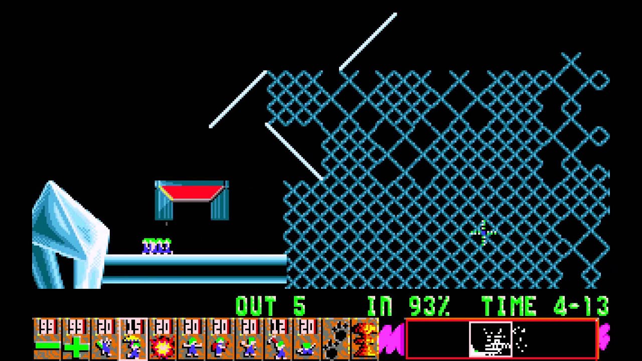 Lemmings - Fun Level 25: "Lemmings Lemmings Everywhere" (1991) [MS-DOS]