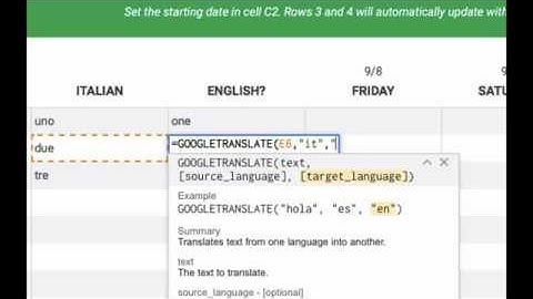 Translating within Google Sheets with GOOGLETRANSLATE - Google Sheets Hacks