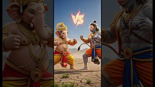 Ganesh Vs Hanuman 🌰  Laddu Challenge Big Fight #ai #ganesh #hanuman