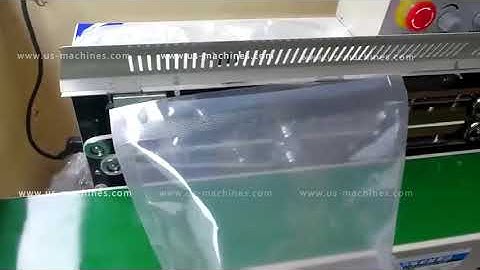 Semi automatic plastic bag horizontal heat sealing coding machine testing video
