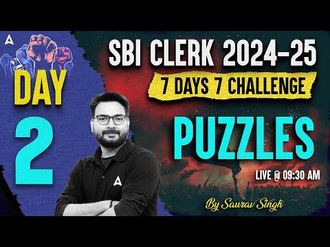 SBI Clerk Reasoning 2024-25 | SBI Clerk Reasoning Puzzles | Reasoning By Saurav Singh