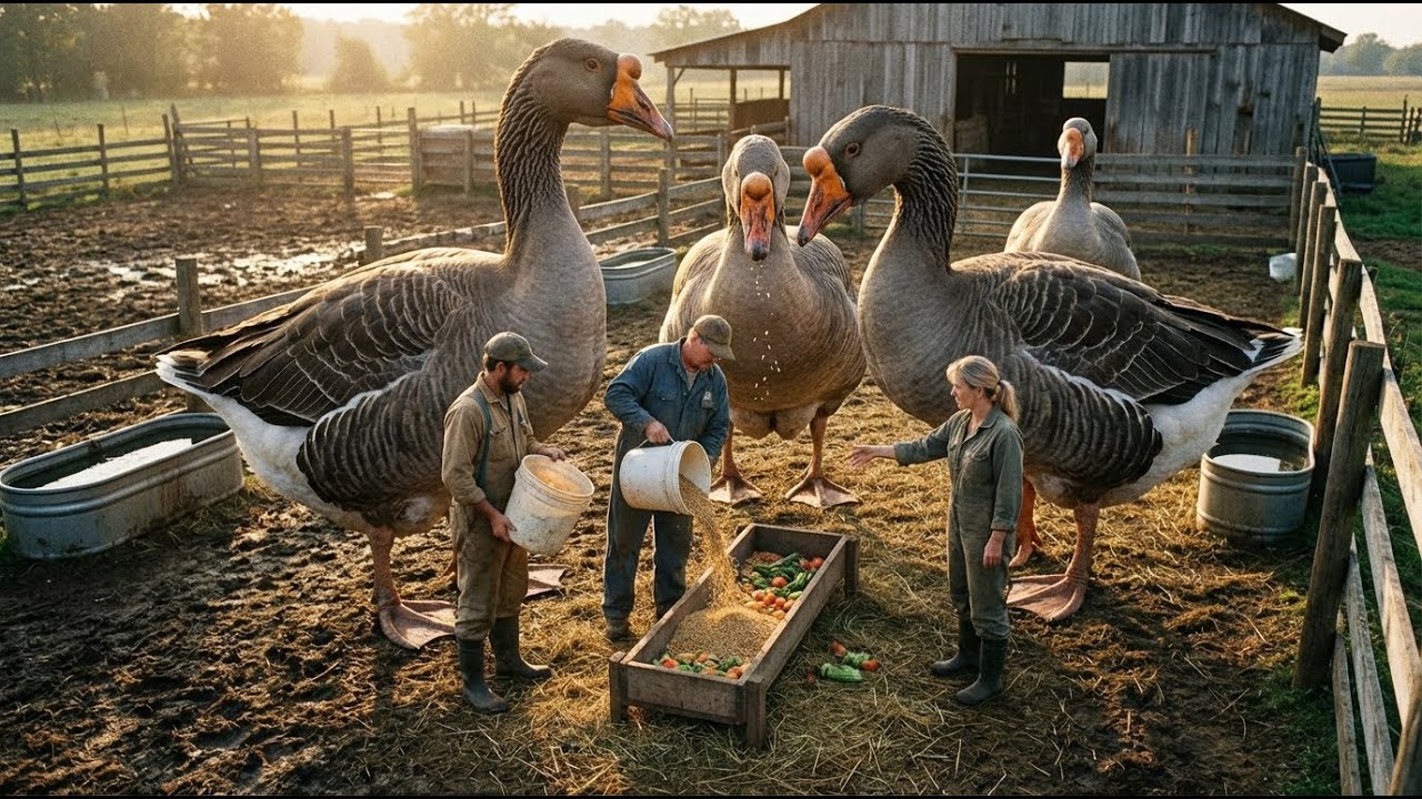 African Goose Farming Without Machines | Old-School Farm Method