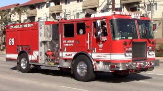 Los Angeles Fire Department Engine 88 And Rescue 88 Responding 2-8-22