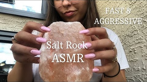 Fast & Aggressive Salt Rock Lamp Scratching ASMR Outdoors (lofi)