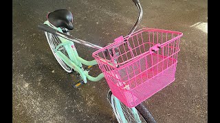 Detachable Steel Half-Mesh Bike Basket w/ Built-in Handles | Easy Assembly to Front Handlebar