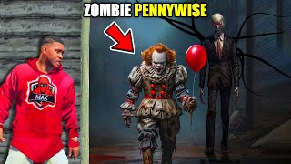 GTA 5 : PENNYWISE Become ZOMBIE Attack FRANKLIN and SHINCHAN in GTA 5..(Gta 5 Mods)