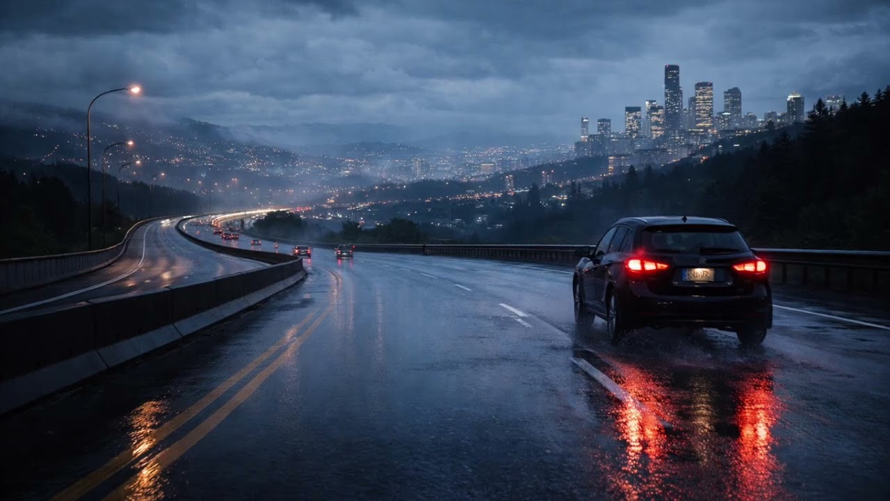 45 Minutes Deep Focus Music 🌆 Night Highway Drive with City Lights