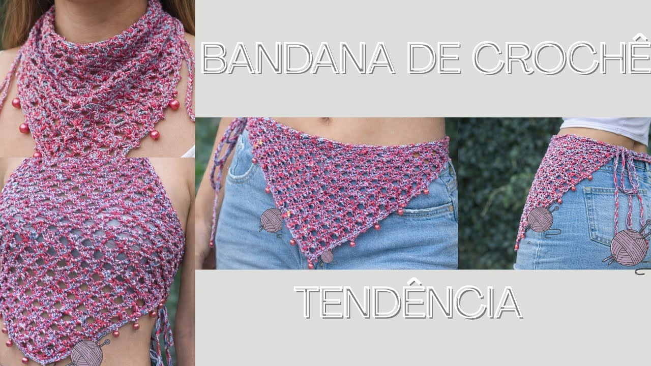 APRENDA A FAZER  BANDANA DE CROCHÊ 🧶✨ TENDÊNCIA 2026/ FÁCIL PARA INICIANTES