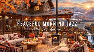 Cozy Fall Coffee Shop Ambience in October 🍂 Peaceful Morning with Soft Jazz Music to Ease Your Mind screenshot 4