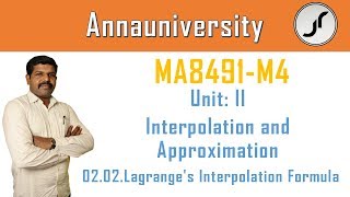 02.02.Lagrange's Interpolation Formula | Just Rise Academy