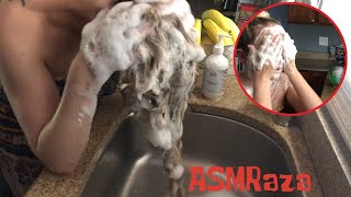 ASMR Hair Shampooing and Face Wash with Dove Bar!