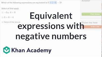Equivalent expressions with negative numbers | 7th grade | Khan Academy