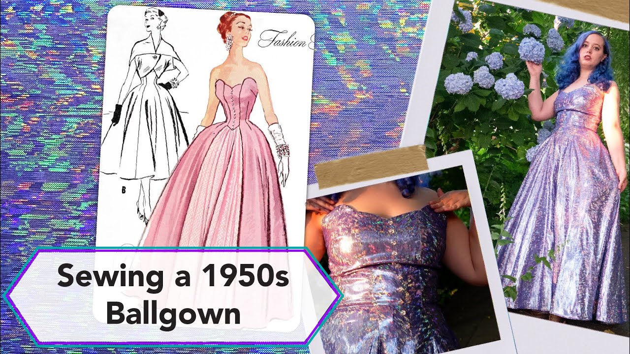 Sewing a 1950s ball gown with petticoat | Vintage sewing project + sew with  me
