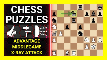 Chess Puzzles to Practice. Themes: Advantage, Middlegame, X-Ray attack. Learn Chess