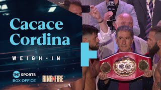 Anthony Cacace & Joe Cordina weigh-in and face-off for final time ahead of #RingOfFire 🇸🇦🔥