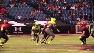 Bo Scarbrough's Flying Punt Coverage Tackle at UA All-America Football Game