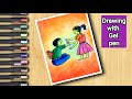 Cute Raksha bandhan drawing with pentonic gel pens #shorts #rakshabandhan