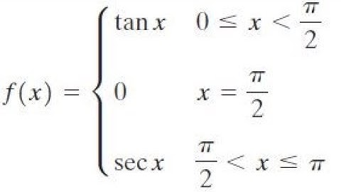 graph tan x 0 to pi/2, 0 x = pi/2, sec x pi/2 to pi