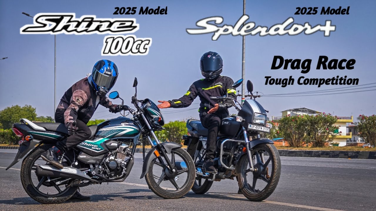 Hero Splendor Plus Vs Honda Shine 100 | Drag Race