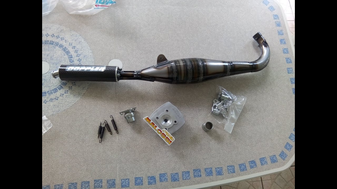 instalation du pot doppler et de la culasse malossi sur peugeot 103 sp