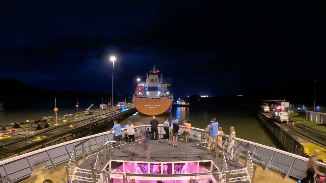 Panama Canal exit timelapse on National Geographic cruise