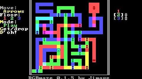 RGBMaze - MS DOS Quick BASIC ASCII Maze Game by Jimage