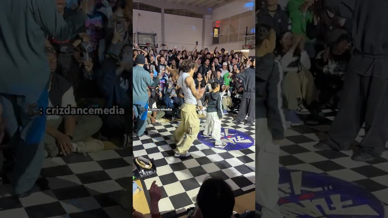 Mata Miyu hops in a routine with her teammate during 3 vs 3 battle at  #matamiyu #miyu #dancebattle