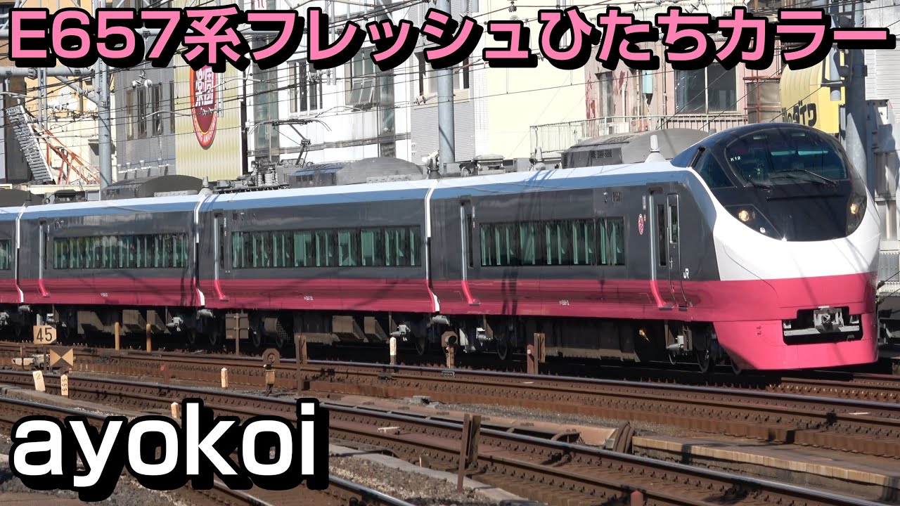 E657系 フレッシュひたちカラー 紅色スカーレットブロッサム塗装 運行 