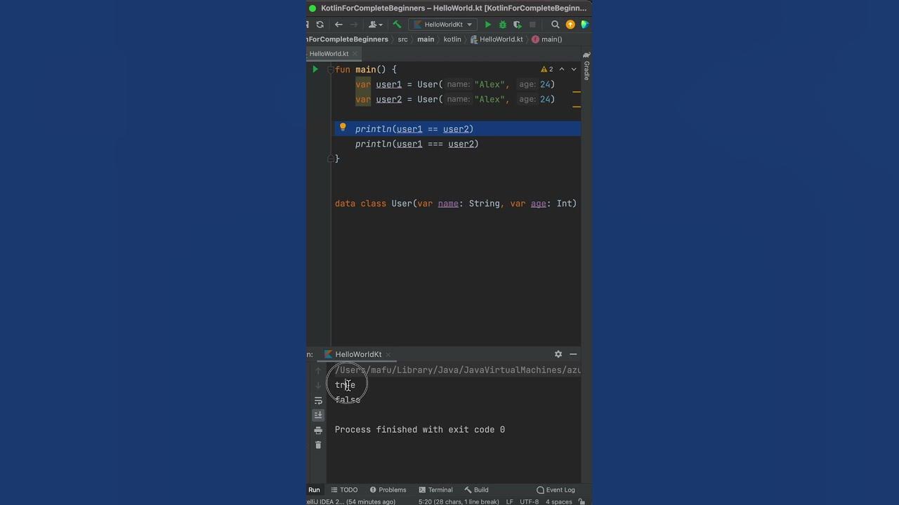 Equality in Kotlin | #shorts #kotlin #programmingconcept #coding # ...