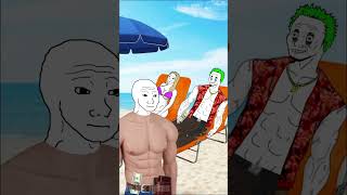 Wojak vs. Chad - Beach Disaster - Part 3  #memes #wojak #boomer #chad #beach #funny #animation