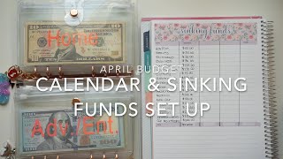 Setting Up April's Budget Calendar and Sinking Fund Spread | 21 Year Old Budgeting