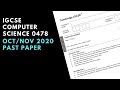 IGCSE Computer Science 0478 - Oct/Nov 2020 paper 1 walkthrough