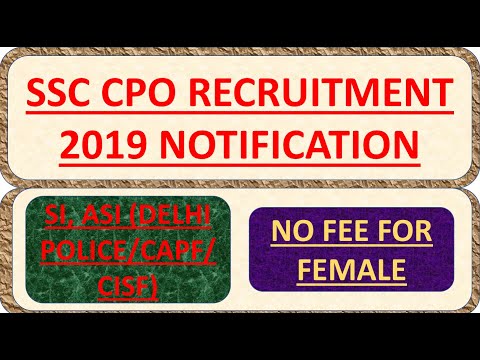 SSC CPO Recruitment 2019 SI,  ASI (Delhi Police /CAPF/KISI) Notification