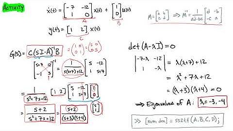 Class 04 ODE Alternatives: [Activity] State Space and Transfer Functions *