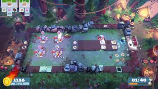 Overcooked 2 [World Record] Campfire Cook Off Lvl 1-2 - 2 players - Score: 2068