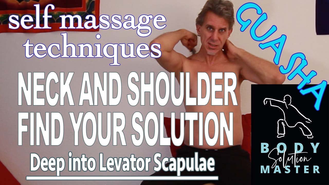 Full Self Massage On Neck And Shoulder Use Gua Sha Graston Technique