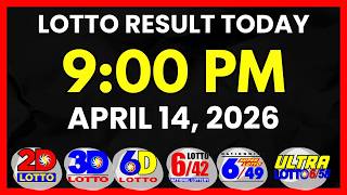 Lotto Result Today 9PM Draw April 14, 2026 | 2D, 3D Swertres, 6D, 6/42, 6/49, 6/58, PCSO#lotto