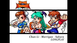 SNK vs Capcom - Match of The Millenium [NGP] Story Mode - Chun-Li, Morrigan & Sakura