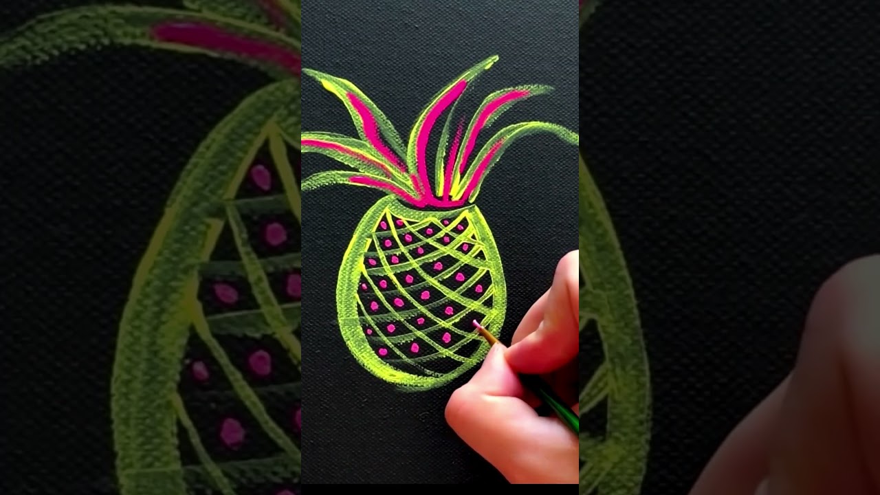 You’re Painting Pineapples Wrong 🍍- Acrylic Art Process