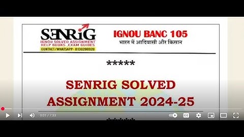 IGNOU BANC 105 Solved Assignment 2024-25 Hindi Medium |  IGNOU BA POLITICAL SCIENCE ASSIGNMENT
