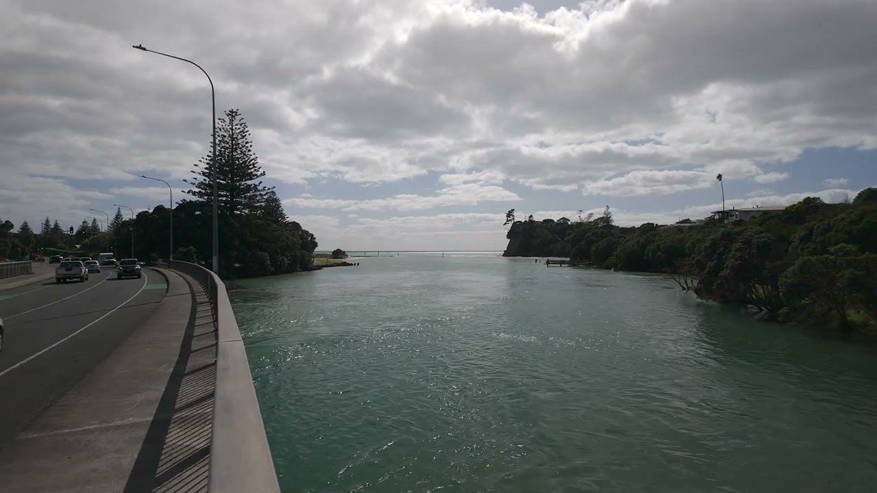 Walking from Red Beach lights to Orewa town centre. Auckland, New Zealand
