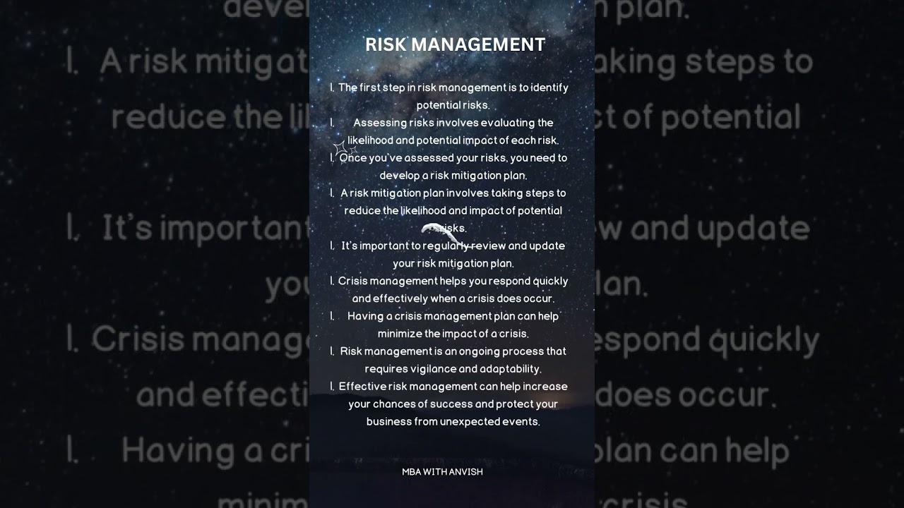 Important Points Of Risk Management.