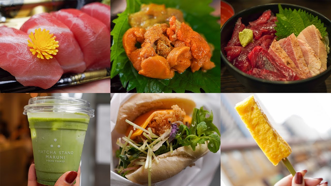 Рыбный рынок Цукидзи🍣 | Все, что я ел в японской уличной еде | Путешествие в Японию | АСМР