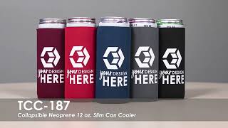 Collapsible Neoprene 12 oz. Slim Can Cooler