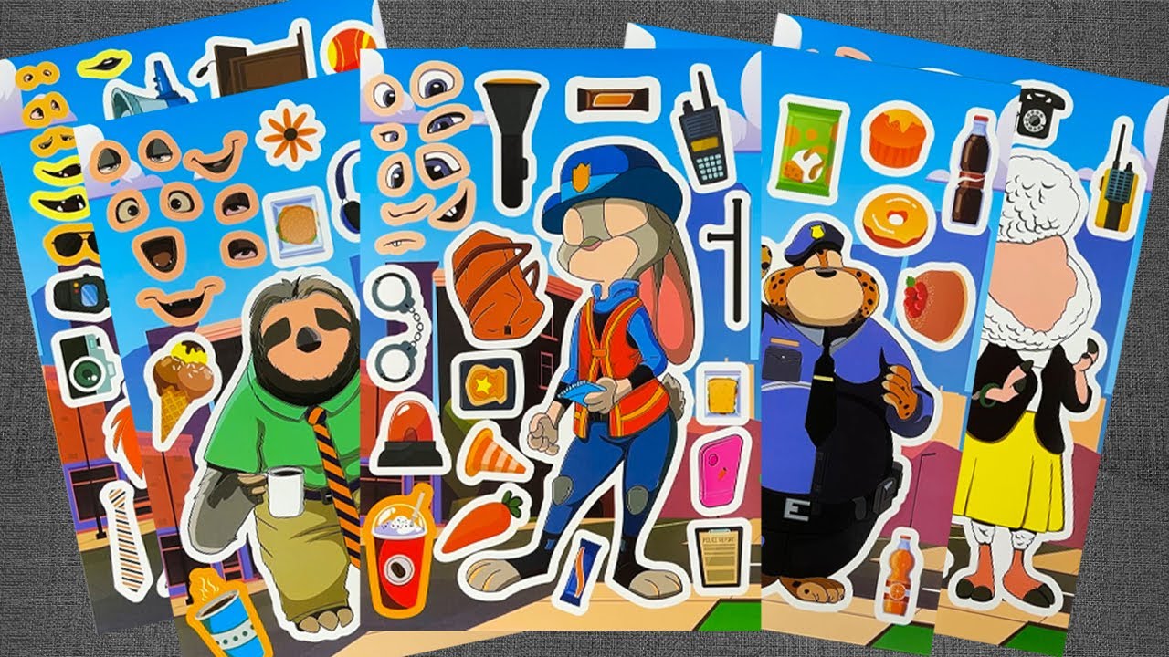 [🦊Paper DIY🦊] ZOOTOPIA 2 Movie DIY Stickers 🎨 Judy Nick Gary Pawbert | Oddly Satisfying ASMR