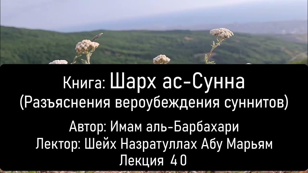 40 Книга: Шарх ас-Сунна (Разъяснения вероубеждения суннитов). Автор ...