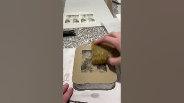Mini stone lithography printing #lithography #printmaking